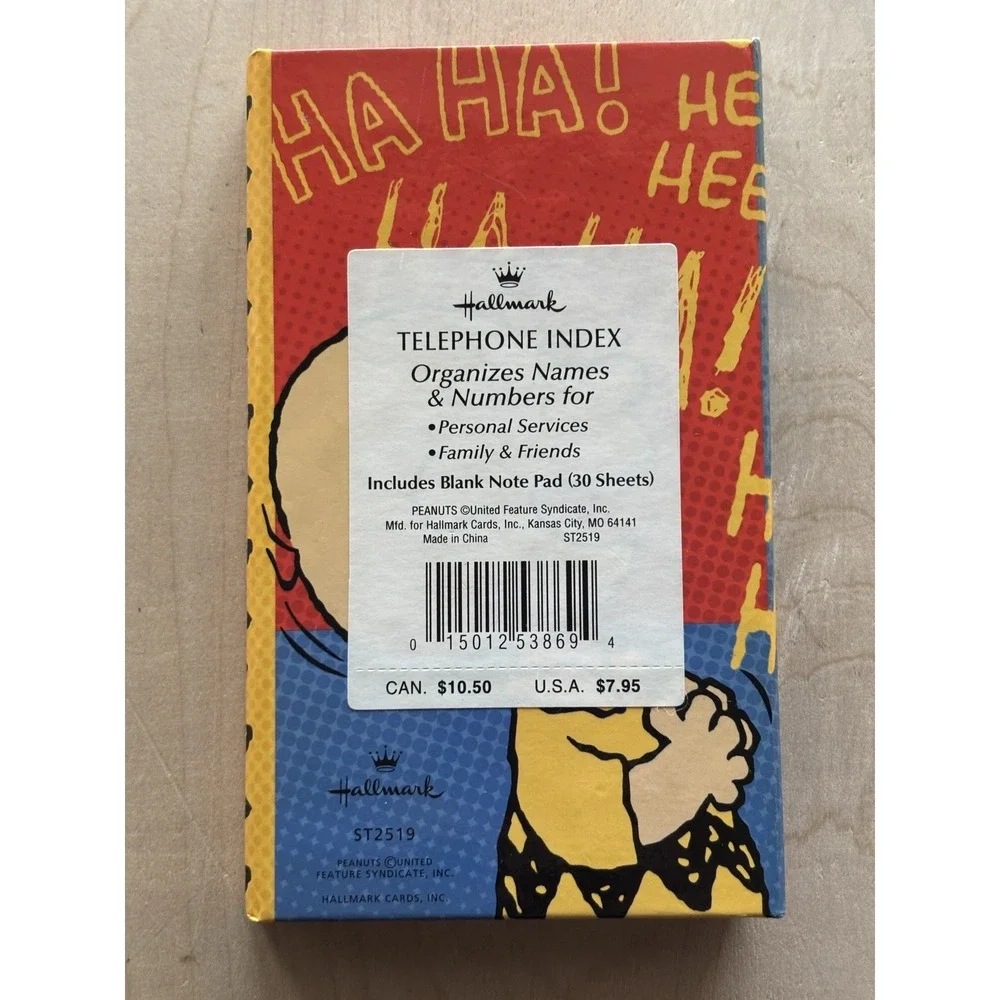 Vtg Peanuts Snoopy Charlie Brown Address Book Unused Hallmark Woodstock